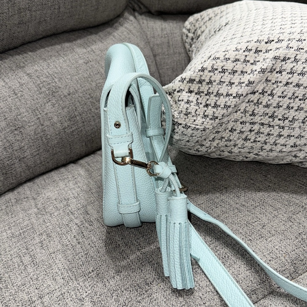 NWT Kate Spade Orchard Street PENELOPE Crossbody Bag Grace Blue with Tassels - Picture 4 of 9